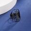 Amaxer Edelstahl Metatrons Cube Ring für Frauen Erzengel Metatron Schutzerklärung Ausgehöhlt Damen Band Ring Schmuck für Dame (Schwarz)