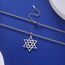 Dreamtimes Davidstern Halsketten Edelstahl Hexagramm Anhänger jüdische Halsketten Davidstern jüdischer Schmuck für Frauen Herren (Silber)