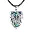 YFN St. Michael Kreuz Halskette für Frauen Männer Sterling Silber Religiöse Beschützer Anhänger St. Michael Erzengel Schmuck Geschenke (abalone)
