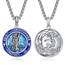 ADMETUS Surfer Heiliger Christophorus Kette Sterling Silber St Christopherus Kette Herren Heiliger Christophorus Surfer Medaille Blau Surfer Anhänger Schmuck Geschenke