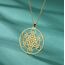 EUEAVAN Metatrons Würfel Halskette Metatron Würfel Heilige Geometrie Anhänger Siegel von Erzengel Engel Metatron Statement Halsketten Spiritueller Schutz Talisman für Frauen (großes Metatron gold)
