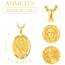 ADMETUS Gold Heiliger Bridget Kette Sterling Silber Heiliger Bridget Medaille Gold St Bridget's Kreuz Halskette Gold Heiliger Brigid Anhänger Geschenk für Herren