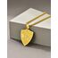 U7 Erzengel Michael Medaille Halskette 18k vergoldet Schild Form Anhänger mit 55+5cm Venezianierkette Schutz Patron Heilige Michael Modeschmuck Accessoire für Geburtstag