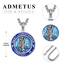 ADMETUS Surfer Heiliger Christophorus Kette Sterling Silber St Christopherus Kette Herren Heiliger Christophorus Surfer Medaille Blau Surfer Anhänger Schmuck Geschenke
