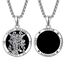 Onyx Heiliger Michael Kette Sterling Silber St Michael Kette Onyx Saint Michael Anhänge Erzengel Michael Halskette Rund Amulett Schmuck für Herren