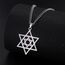 Dreamtimes Davidstern Halsketten Edelstahl Hexagramm Anhänger jüdische Halsketten Davidstern jüdischer Schmuck für Frauen Herren (Silber)