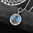 Blau Opal Heiliger Christophorus Kette Anhänger Sterling Silber St Christopherus Kette Herren Blau Opal St Christopher Halskette Schmuck Religiöser Geschenke