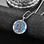Blau Opal Heiliger Michael Kette Sterling Silber St Michael Kette Blau Opal Saint Michael Anhänge Erzengel Michael Halskette Rund Amulett Schmuck für Herren
