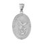 Sterling Silber Erzengel Michael Oval Zirkonia Gebet Anhänger Halskette (Large) (Kommt mit Einer 45 cm Kette)