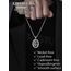 ADMETUS Heiliger Franziskus Anhänger Halskette 925 Sterling Silber Franziskus von Assisi - Medaillen der Schutzheiligen Schutz Schmuck Religiöse Geschenk für Herren
