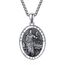 ADMETUS Heiliger Franziskus Anhänger Halskette 925 Sterling Silber Franziskus von Assisi - Medaillen der Schutzheiligen Schutz Schmuck Religiöse Geschenk für Herren