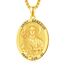 ADMETUS Gold Heiliger Genesius Anhänger Sterling Silber Heiliger Genesis Medaille Herren Gold St. Genesius Halskette Kette Schutz Schmuck