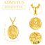 ADMETUS Gold Heiliger Genesius Anhänger Sterling Silber Heiliger Genesis Medaille Herren Gold St. Genesius Halskette Kette Schutz Schmuck