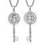 Heiliger Benedikt Schlüssel Halskette Sterling Silber San Benito Medallion Schlüssel Heiliger Benedikt Medaille Schutz Schmuck Religiöse Geschenk für Herren