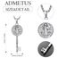 Heiliger Benedikt Schlüssel Halskette Sterling Silber San Benito Medallion Schlüssel Heiliger Benedikt Medaille Schutz Schmuck Religiöse Geschenk für Herren