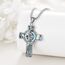 YFN Heiliger Peregrinus Kreuz Halskette Sterling Silber Religiöser Beschützer Anhänger St Peregrine Schmuck Saint Peregrine Geschenke für Damen Herren