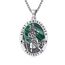 ZIPPICE Heiliger Christophorus Anhänger Silber 925 Saint Christopher Halskette St. Christopher Kette Amulett Halskette Schmuck Weihnachtsgeschenke für Herren Damen Frauen Männer (Malachit)