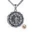 YFN Heiliger Florian Foto Halskette Sterling Silber Religiöser Beschützer Medaillon Anhänger Sankt Florian Schmuck Geschenke für Damen Herren