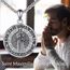 YFN Heiliger Maximilian Kolbe Halskette Sterling Silber Religiöse Beschützer Anhänger St Maximilian Kolbe Schmuck Geschenke für Damen Herren