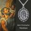 YFN Ovale Heiliger Christopherus Halskette Sterling Silber Religiöser Beschützer Anhänger Sankt Christopherus Schmuck Geschenke für Damen Herren