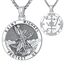 Eusense Saint Michael Halskette 925 Sterling Silber Erzengel Anhänger St Michael Anhänger Heilige Amulett Schmuck Geschenk für Männer