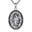YFN Oval Heiliger Michael Halskette Sterling Silber Religiöse Beschützer Anhänger St Michael Erzengel Schmuck Saint Michael Geschenke für Damen Herren