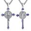 Eusense Saint Benedict Kruzifix Anhänger St. Benedikt Medaille Saint Halskette Kruzifix Jesus Kreuz Anhänger Schutz christlichen katholischen Schutzpatron Anhänger religiösen Schmuck für Männer Frauen