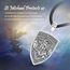Eusense St Michael Halskette für Herren Damen, 925 Sterling Silber Schutzanhänger mit Erzengel, Engel Schutzheiligen Amulett, Schmuck Geschenk für Jungen Mädchen mit Lederseil 61 cm