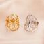 RWQIAN Damen Ring Blume des Lebens Muster Edelstahl Heilige Erzengel Ring Hohlring Blume des Lebens Einstellbare Schmuck Geschenk