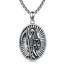 Shusukue St. Muerte Kette 925 Sterling Silber Erzengel Saint Muerte Amulett Schutzpatron Halskette Medaillen Gebetsmünzen Anhänger Schmuck für Männer