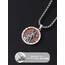 Shusukue Holz St. Michael Kette Erzengel Saint Michael Amulett Schutzpatron Halskette 925 Sterling Silber, Medaillen Gebetsmünzen Anhänger Christlicher Religiöser Schmuck für Männer