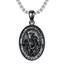 Shusukue Saint Christoph Silber 925 Amulett Halskette Anhänger Religiöse Ketten für Herren (Schwarz)
