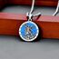 Shusukue Opal St. Michael Kette 925er Sterling Silber, Erzengel Saint Michael Amulett Schutzpatron Halskette, Medaillen Gebetsmünzen Anhänger Christlicher Religiöser Schmuck für Frauen Männer