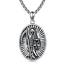 Shusukue St. Muerte Kette 925 Sterling Silber Erzengel Saint Muerte Amulett Schutzpatron Halskette Medaillen Gebetsmünzen Anhänger Schmuck für Männer