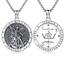 Shusukue Saint Michael Kette 925 Sterling Silber Erzengel Saint Michael Amulett Schutzpatron Halskette Medaillen Gebetsmünzen Anhänger Christlicher Religiöser Schmuck für Frauen Männer