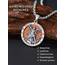 Shusukue Holz St. Michael Kette Erzengel Saint Michael Amulett Schutzpatron Halskette 925 Sterling Silber, Medaillen Gebetsmünzen Anhänger Christlicher Religiöser Schmuck für Männer