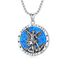 Shusukue Opal St. Michael Kette 925er Sterling Silber, Erzengel Saint Michael Amulett Schutzpatron Halskette, Medaillen Gebetsmünzen Anhänger Christlicher Religiöser Schmuck für Frauen Männer