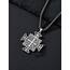 Shusukue St. Benedikt Medaille für Herren 925er Sterlingsilber Heiliger Benedikt-Kreuz-Anhänger San Benito-Medaillon Heiliger Benedikt Schutzschmuck religiöse Geschenke für Männer und Ehemänner