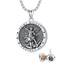 Shusukue Erzengel ST Michael Anhänger mit Foto Amulett Medallion zum öffnen 925 Silber Halsketten für Mann Herren Männer Religiöse Fotoschmuck