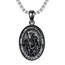 Shusukue Saint Christoph Silber 925 Amulett Halskette Anhänger Religiöse Ketten für Herren (Schwarz)