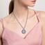 AEONSLOVE Heiliger Benedikt Kette Silber 925 für Herren Damen Heiliger Benedikt Anhänger Silber Benedikt Kreuz Medaille Religiöse Halskette Christliche Katholische Schmuck (Blaue)