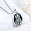 XIXLES St Gregory Halskette Sterling Silber Saint Gregory Medal Halsketten Obsidian St. Gregory the Great Anhänger Halskette Amulett Schmuck religiöse Geschenke für Männer