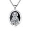 XIXLES St Gregory Halskette Sterling Silber Saint Gregory Medal Halsketten Obsidian St. Gregory the Great Anhänger Halskette Amulett Schmuck religiöse Geschenke für Männer