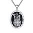 XIXLES St. Benedikt Medaillen Saint Benedict Halskette Sterling Silber Obsidian San Benito Medalla Anhänger Halsketten Schutz katholischen Schmuck religiöse Geschenke für Männer