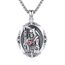 XIXLES Santa Muerte Halskette 925er Sterlingsilber Santa Muerte Anhänger Grim Reaper Kette Holy Death Medaillon Schutz Talisman Sensenmann Religiöse Schmuck für Herren
