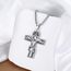 XIXLES Kruzifix Halskette Kreuz 925 Sterling Silber Jesus Halskette Kreuz Kruzifix Anhänger religiöser Schutz Schmuck für Männer Frauen