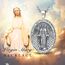 EUDORA Harmony Ball Kette Heilige Maria Wundertätige Medaille für Damen Herren Sterling Silber S925, Wunderbare Medaille Jungfrau Maria Halskette Anhänger Schmuck, Geschenk für Frauen Herren, 22"