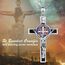 AEONSLOVE Kreuz Kette Silber 925 Kreuzkette Silber Herren Damen Jesus Kruzifix Halskette Benedikt Kreuz Anhänger Heilige Benedikt Medaille Christlicher Schmuck Katholischer Geschenke
