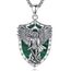 AEONSLOVE Erzengel Michael Kette Silber 925 für Damen Herren ST Michael Medaillon Anhänger Saint Michael Archangel Amulett Halskette Malachit Katholische Schmuck Religiöse Geschenk
