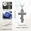 EUDORA Harmony Ball Kreuz Kette für Damen Herren Sterling Silber S925 Orthodox, Vintage Kruzifix Halskette Jesus Kreuz Anhänger Glaube Schmuck Christlicher Geschenk für Herren Frauen Vater, 22"+2"